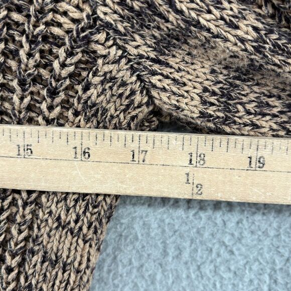 Free People Sweater Brown Cable Knit Contrasting browns scoop neck boho small - Picture 8 of 13